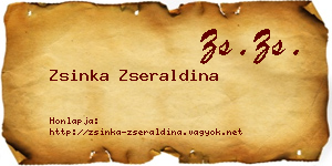 Zsinka Zseraldina névjegykártya